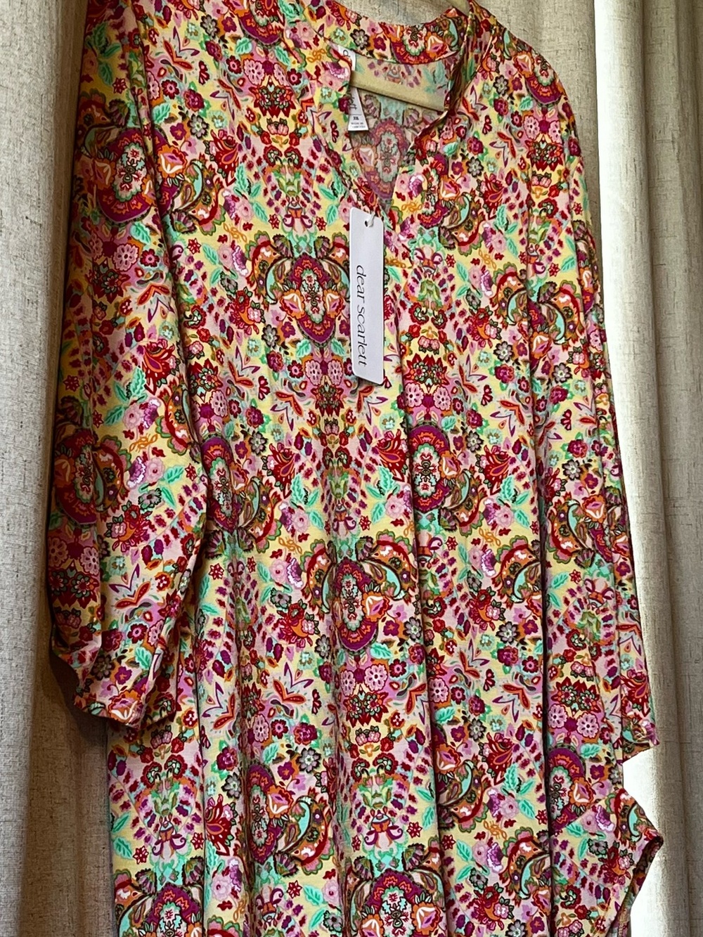 Dear Scarlett Cream Multi Floral Tunic Blouse